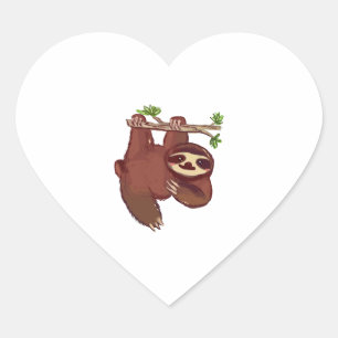 Sticker Cœur Adorable Sloth