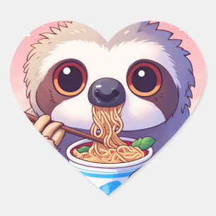 Sticker Cœur Adorable sorcellerie manger Ramen