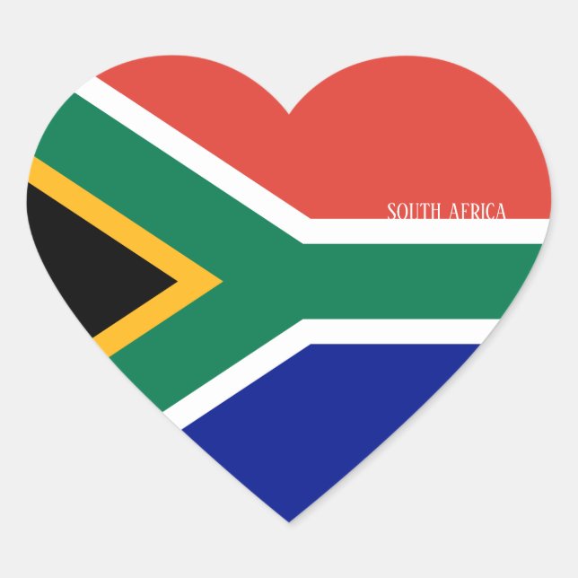 Sticker Cœur Afrique du Sud Drapeau splendide patriotique (Devant)