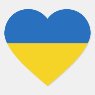 Sticker Cœur Aider l'Ukraine à drapeau