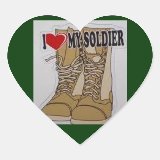 Sticker Cœur Aimer mon soldat (Devant)