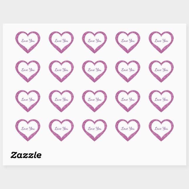 Sticker Cœur Aimez-vous Coeurs de conversation texte personnali (Feuille)