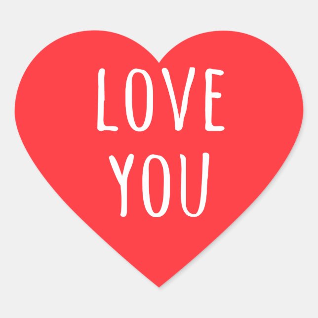 Sticker Cœur Aimez-vous le coeur rouge de la Saint Valentin (Devant)