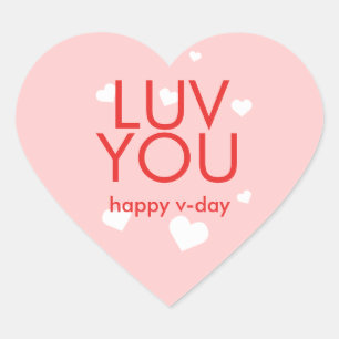 Sticker Cœur Aimez-vous Saint Valentin coeur rose rouge