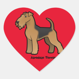Sticker Cœur airedale terrier