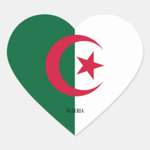 Sticker Cœur Algérie Drapeau splendide patriotique