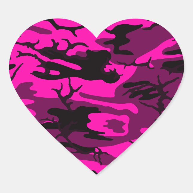 Sticker Cœur Alien Pink Camo (Devant)