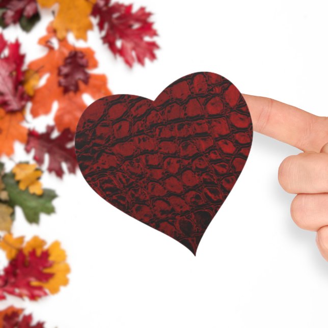 Sticker Cœur Alligator Rouge Faux Cuir (Créateur téléchargé)