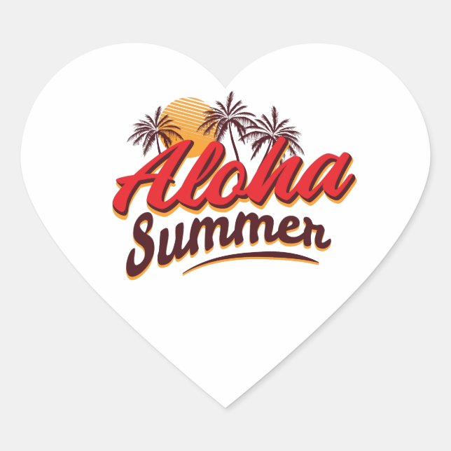 Sticker Cœur Aloha été (Devant)