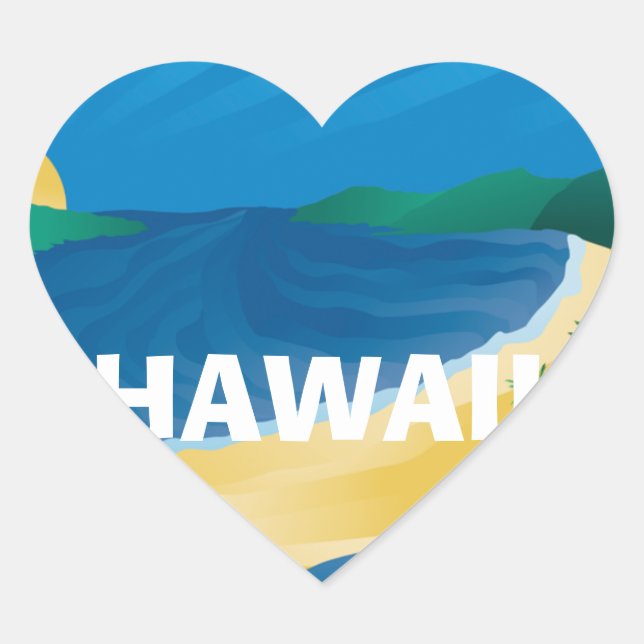 Sticker Cœur Aloha Hanauma Bay Hawaii (Devant)