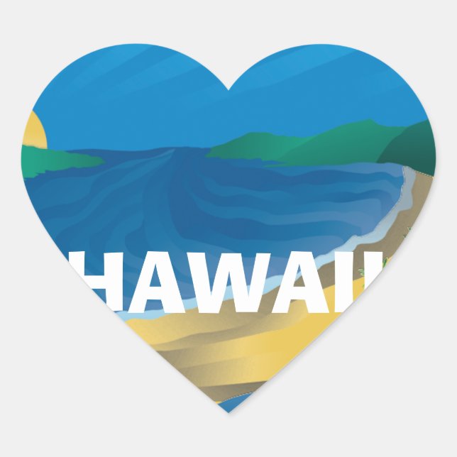 Sticker Cœur Aloha Hanauma Bay Hawaii (Devant)