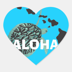 Sticker Cœur Aloha Hawaii