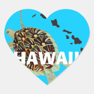 Sticker Cœur Aloha Hawaii