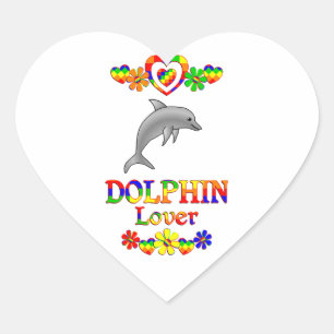 Sticker Cœur Amant de dauphin