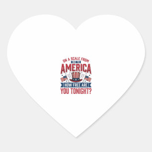Sticker Cœur Amérique patriotique Comme vous êtes libre ce soir