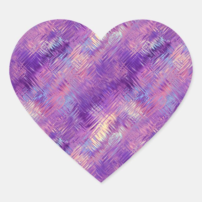 Sticker Cœur Améthyste Purple Crystal Gel Texture (Devant)