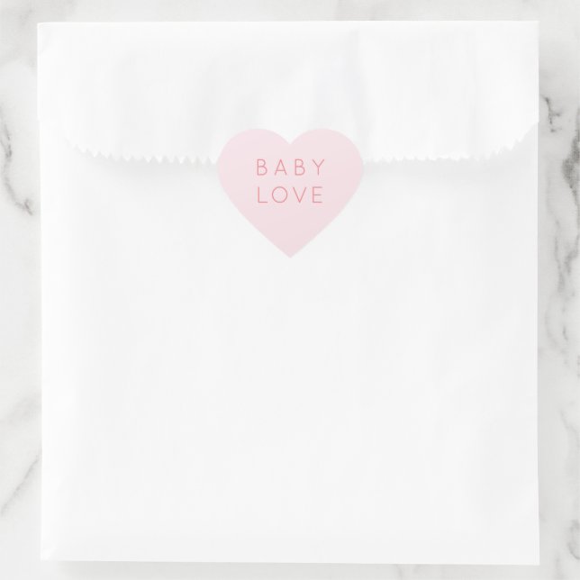 Sticker Cœur Amour bébé | Saint Valentin Baby shower Coeur rose (Sac)