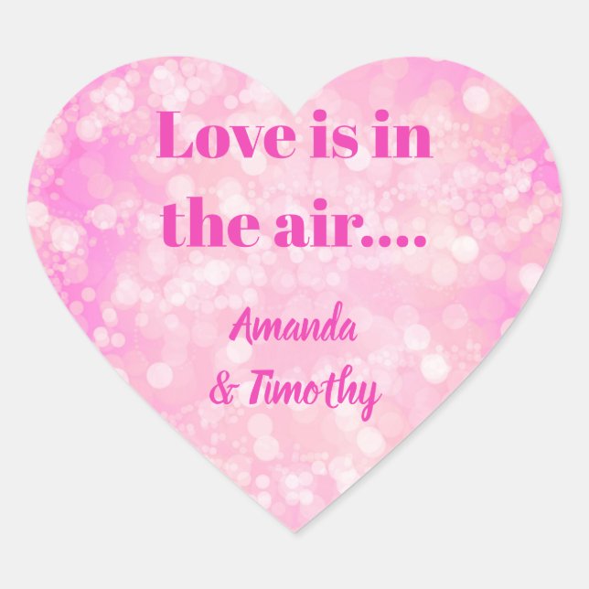 Sticker Cœur Amour Bokeh rose dans l'air pour un couple (Devant)