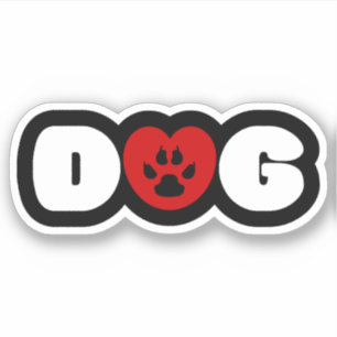 Sticker Coeur Amour Chien
