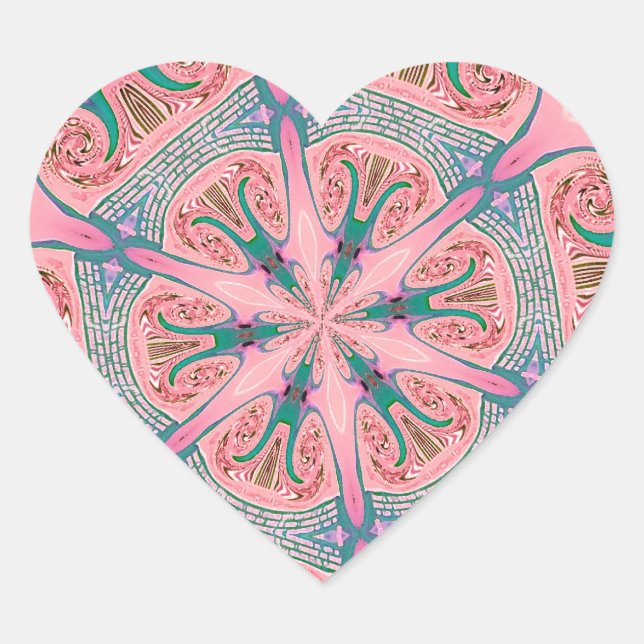 Sticker Cœur Amour de kaléidoscope (Devant)