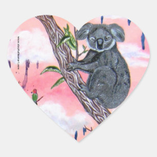 Sticker Cœur Amour de koala