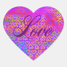 Sticker Cœur Amour du coeur arc-en-ciel