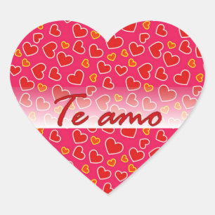 Sticker Cœur Amour espagnol vous coeurs sur l'autocollant rouge