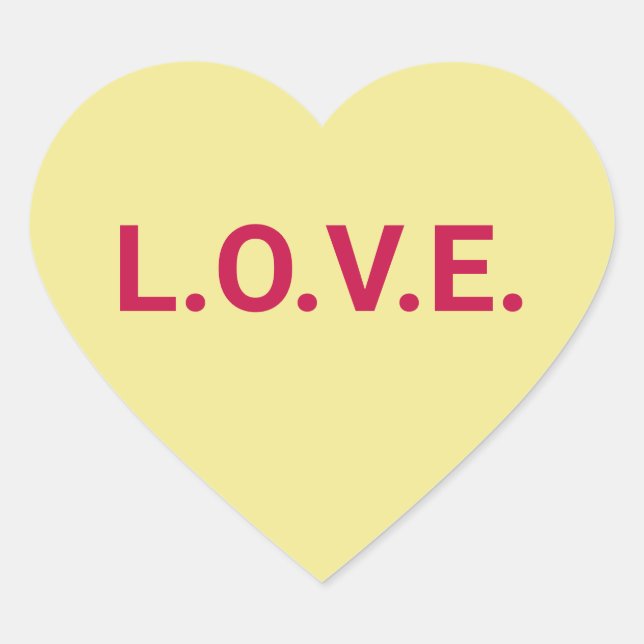 Sticker Cœur Amour jaune mignon conversation de la Saint Valent (Devant)