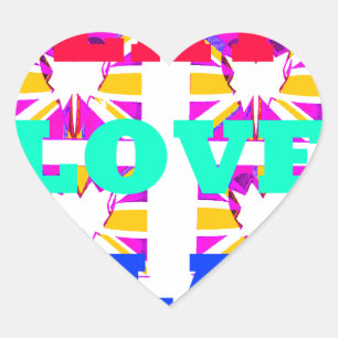Sticker Cœur Amour Manger Jouer Coeur Hakuna Matata couleurs.pn