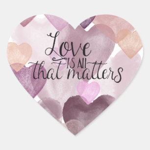 Sticker Cœur Amour, moteur de l'aquarelle Coeurs