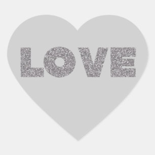 Sticker Cœur Amour Parties scintillant argent