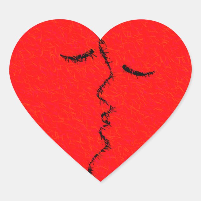 Sticker Cœur Amour romantique (Devant)