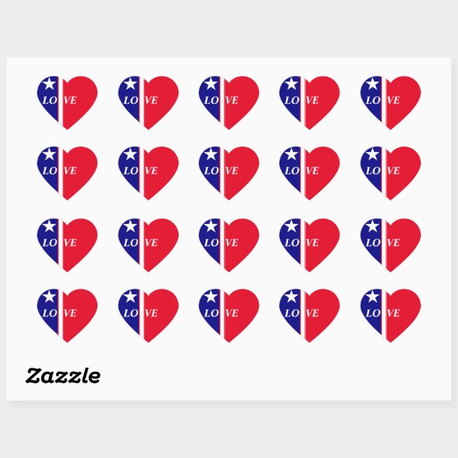 STICKER CŒUR AMOUR STYLE AMÉRICAIN (Feuille)