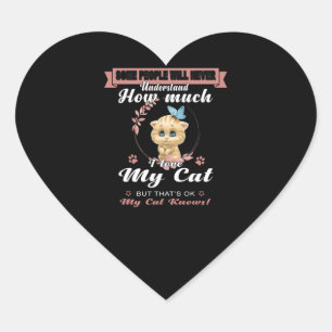 Sticker Cœur Amoureux de les chats Combien d'amour mon propri