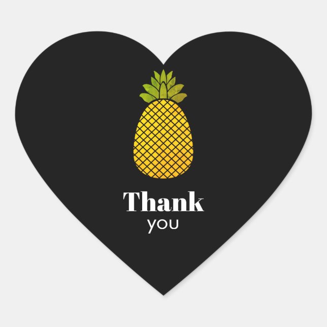 Sticker Coeur Ananas Merci (Devant)