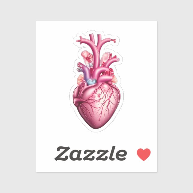Sticker coeur anatomique brillant (Feuille)
