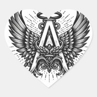 Ange Coeur rose Ailes Monogramme