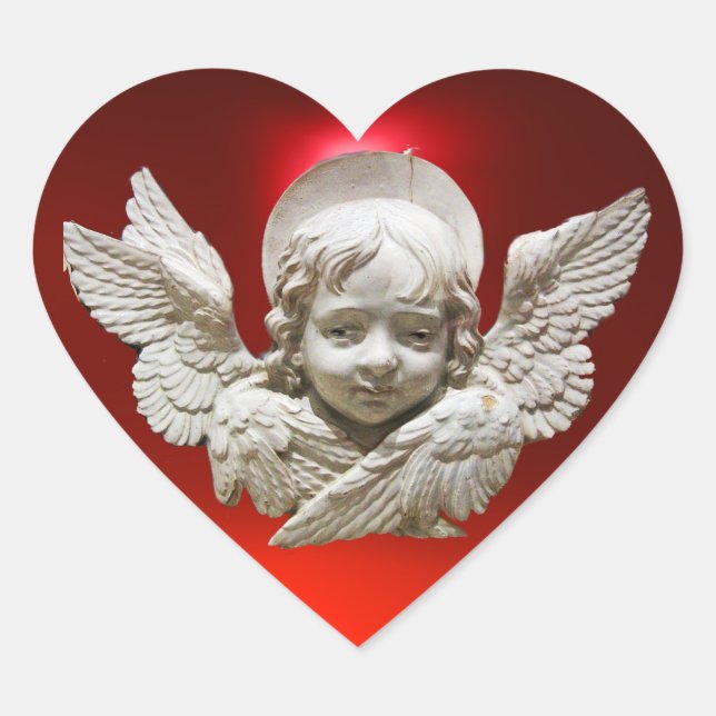 STICKER CŒUR ANGE DE RENAISSANCE FLORENTINE (Devant)