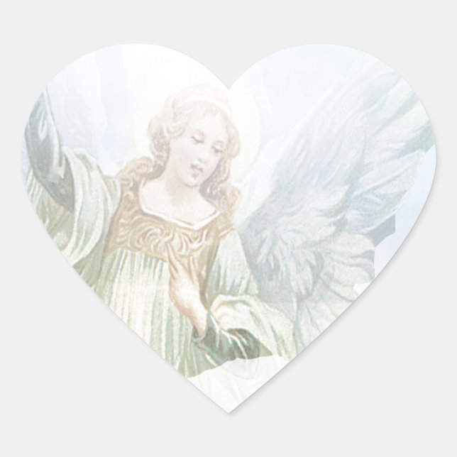 Sticker Cœur Ange gardien dans les nuages (Devant)