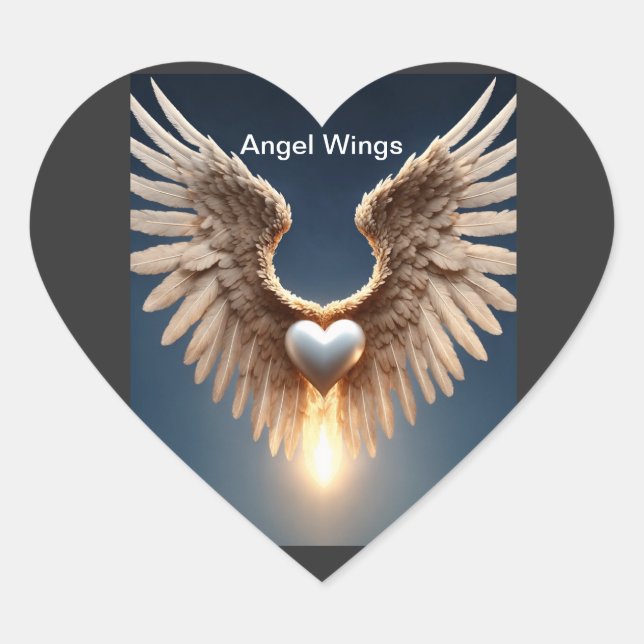 Sticker Cœur Angel Wings (Devant)