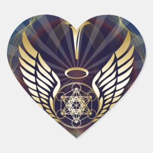 Sticker Cœur Angélique - Merkaba-Metatron cube