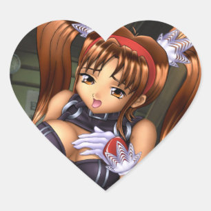 Sticker Cœur Anime Girl - Miel