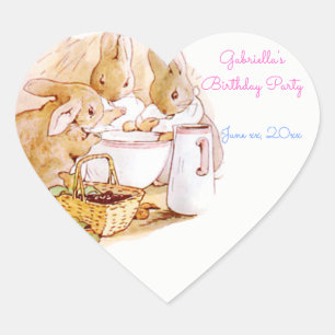 Sticker Cœur Anniversaire Beatrix Potter, Custom