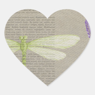 Sticker Cœur anniversaire heureux de libellule