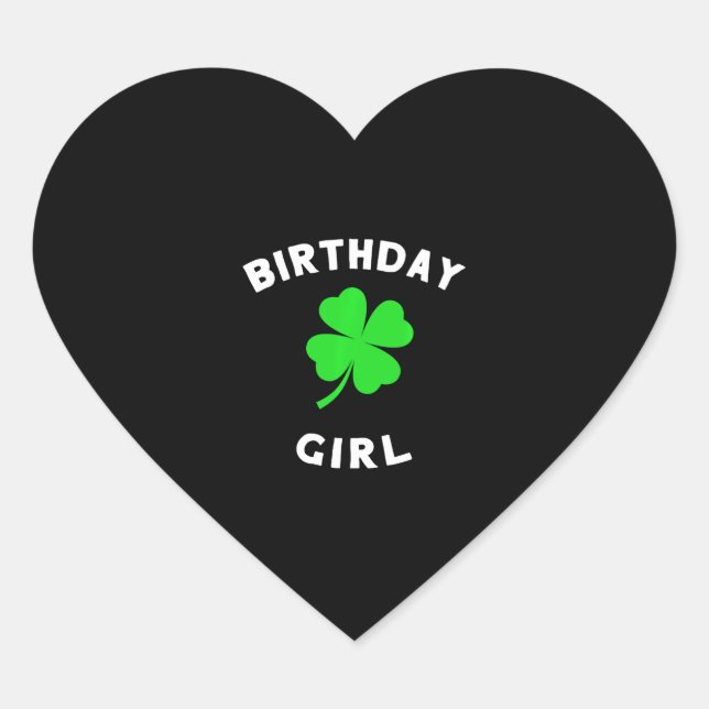 Sticker Cœur Anniversaire Jour de la Saint Patrick Pour Filles (Devant)
