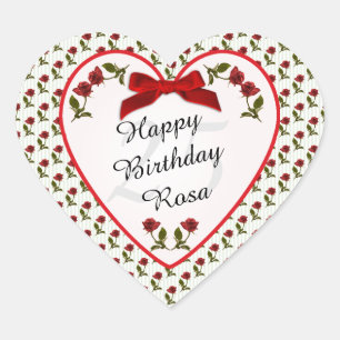 Sticker Cœur Anniversaire - Roses rouges Photographie florale