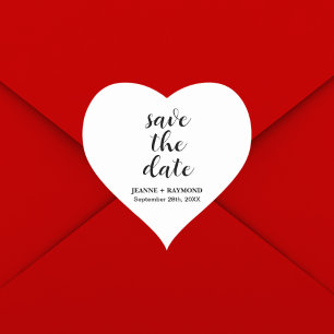Sticker Cœur Annonce de mariage Classic Clean à retenir la date