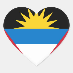 Sticker Cœur Antigua et Barbuda Flag