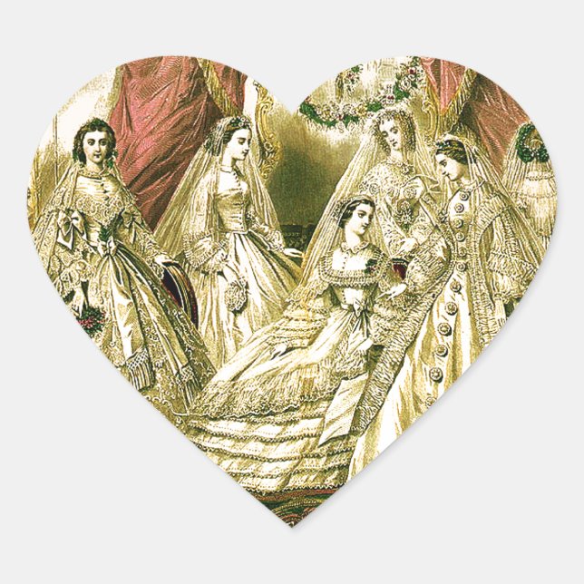Sticker Cœur Antique Mariage (Devant)