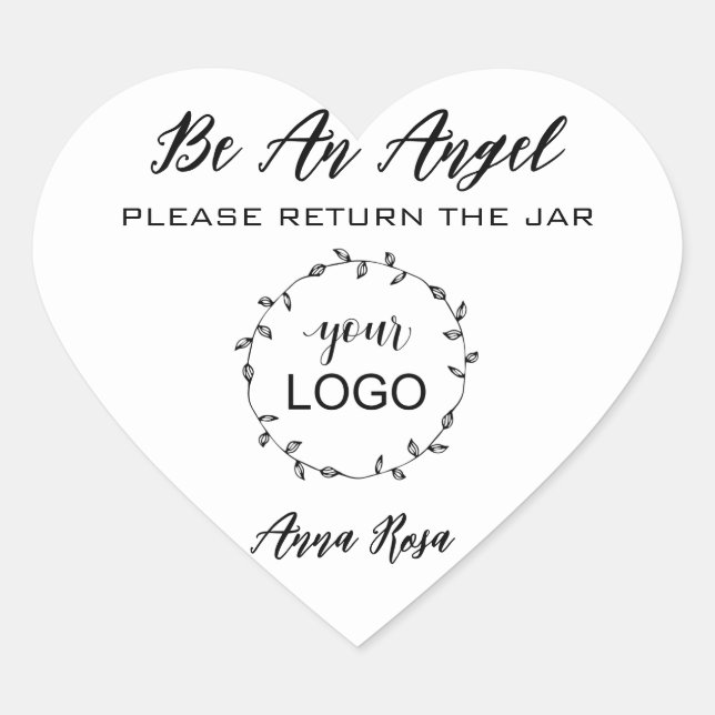 Sticker Cœur *~* AP30 Logo Qr Canning Retour du pot Mason Jar (Devant)